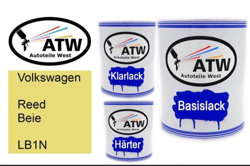 Volkswagen, Reed Beie, LB1N: 1L Lackdose + 1L Klarlack + 500ml Härter - Set, von ATW Autoteile West.